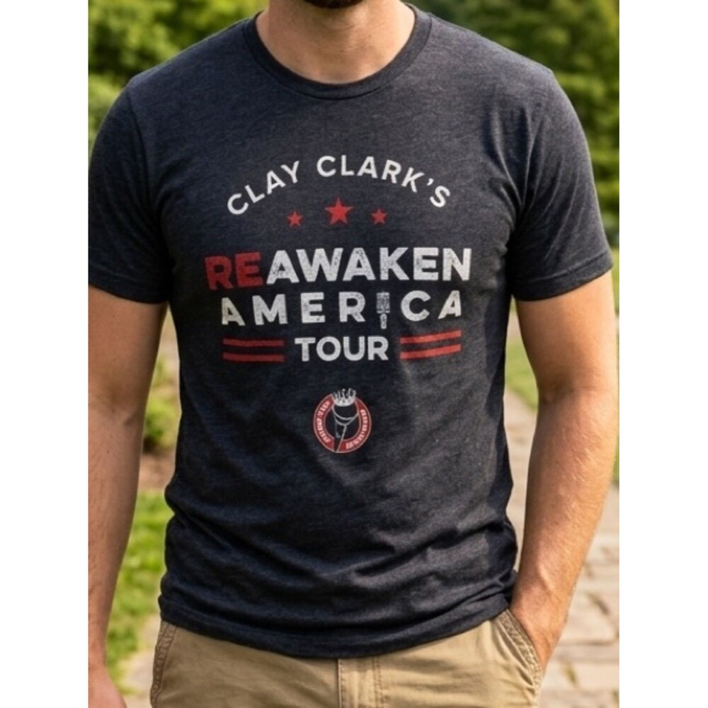 Next Level Apparel Charcoal Reawaken America Tour Tee sz LG
